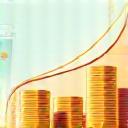 Icon representing cost control with coins and graph